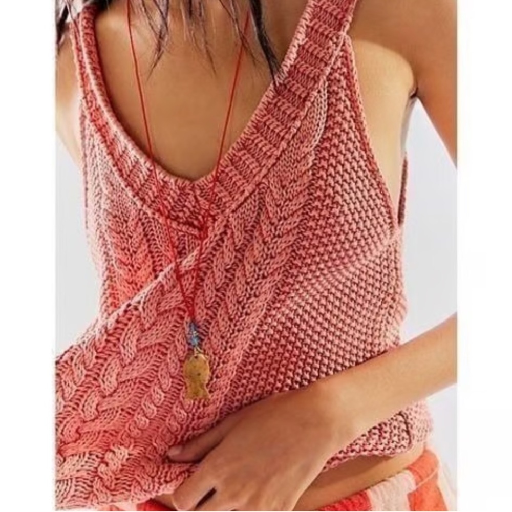 We The Free Coral Knit Tank Top